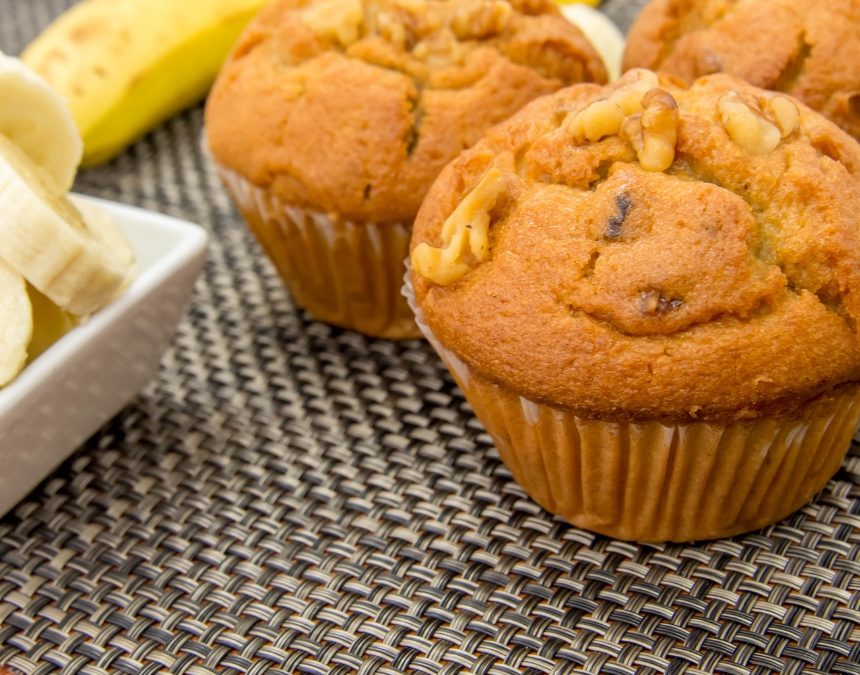 Muffins vegan noix-banane-sirop d&rsquo;érable