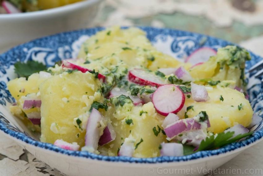 Salade de pommes de terre au pesto de coriandre