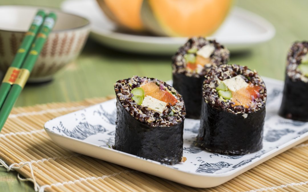 Maki au quinoa noir et melon mariné