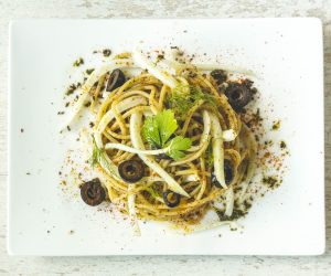 spaghettis végétal olive fenouil vegan