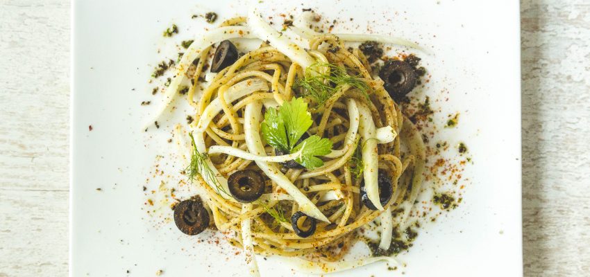spaghettis végétal olive fenouil vegan