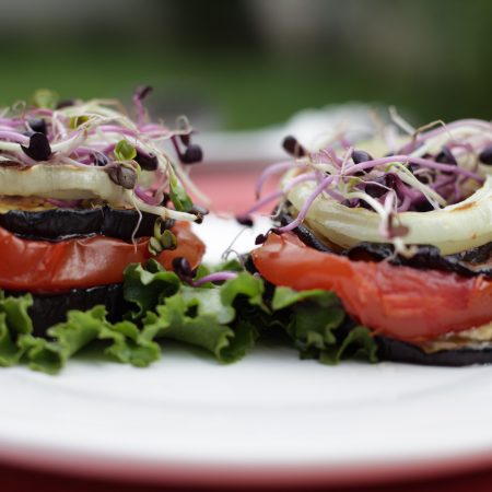 aubergine tomate barbecue vegan