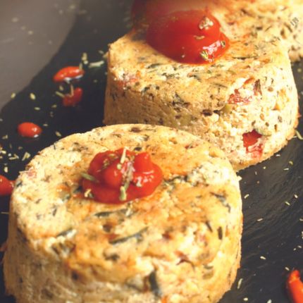 Petites terrines à la provençale sauce poivron rouge