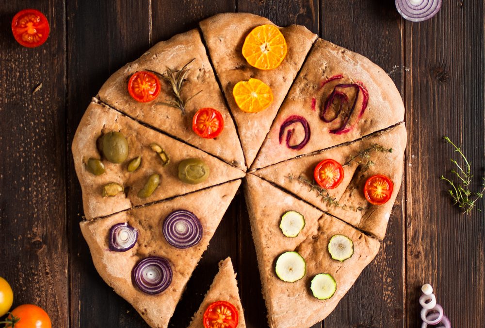 Focaccia végane des quatre saisons