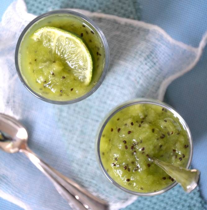 Crèmes de coco banane kiwi véganes