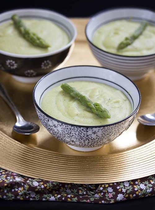 Crème de millet aux asperges vertes vegan