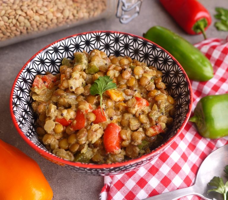 Dhal de lentilles blondes aux trois poivrons