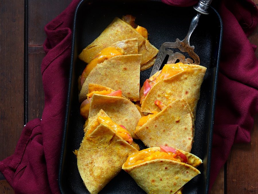 Quesadilla à la butternut et pommes confites