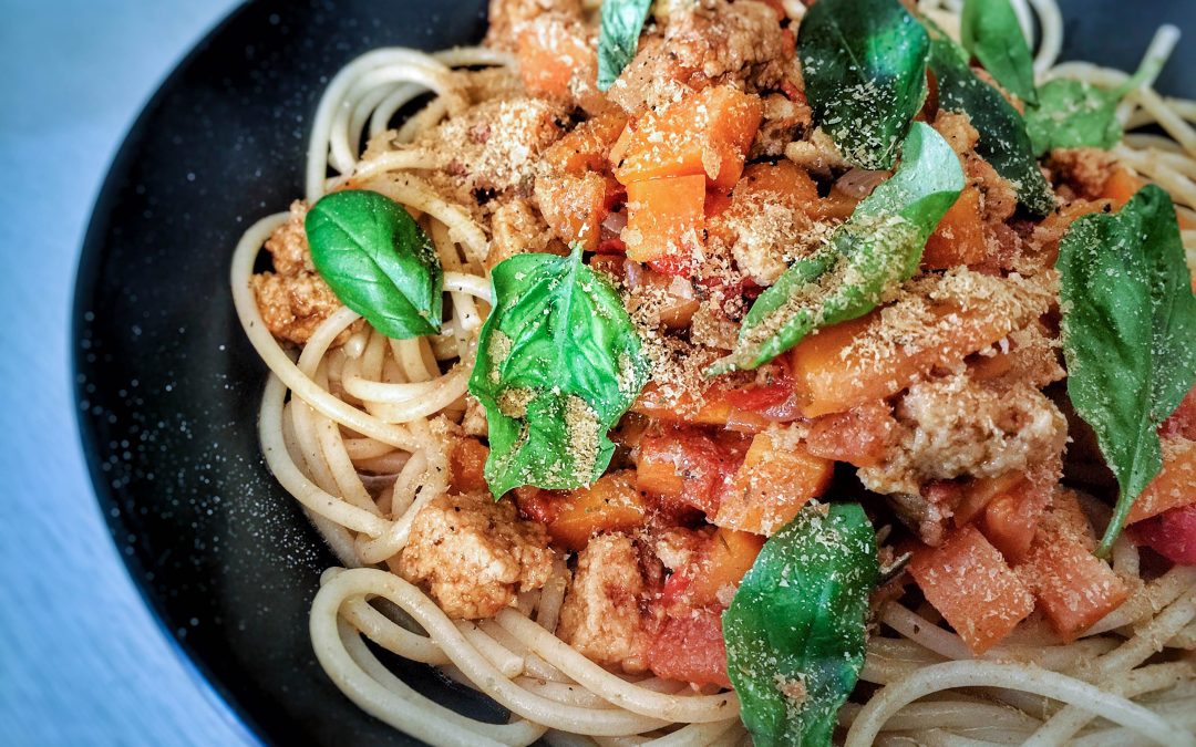 Spaghetti à la sauce bolognaise végétale