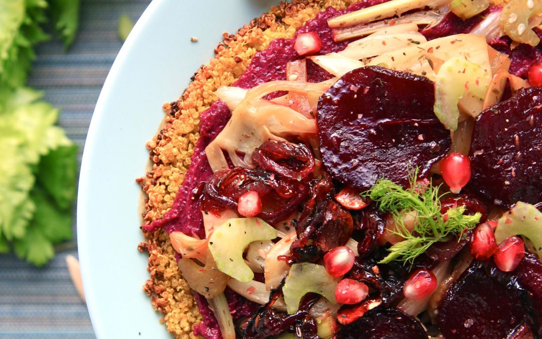 Fenouil caramélisé sur croustinette de quinoa