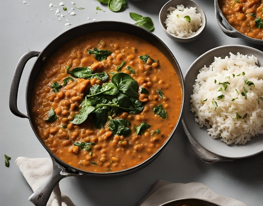 Dahl de lentilles corail végétal