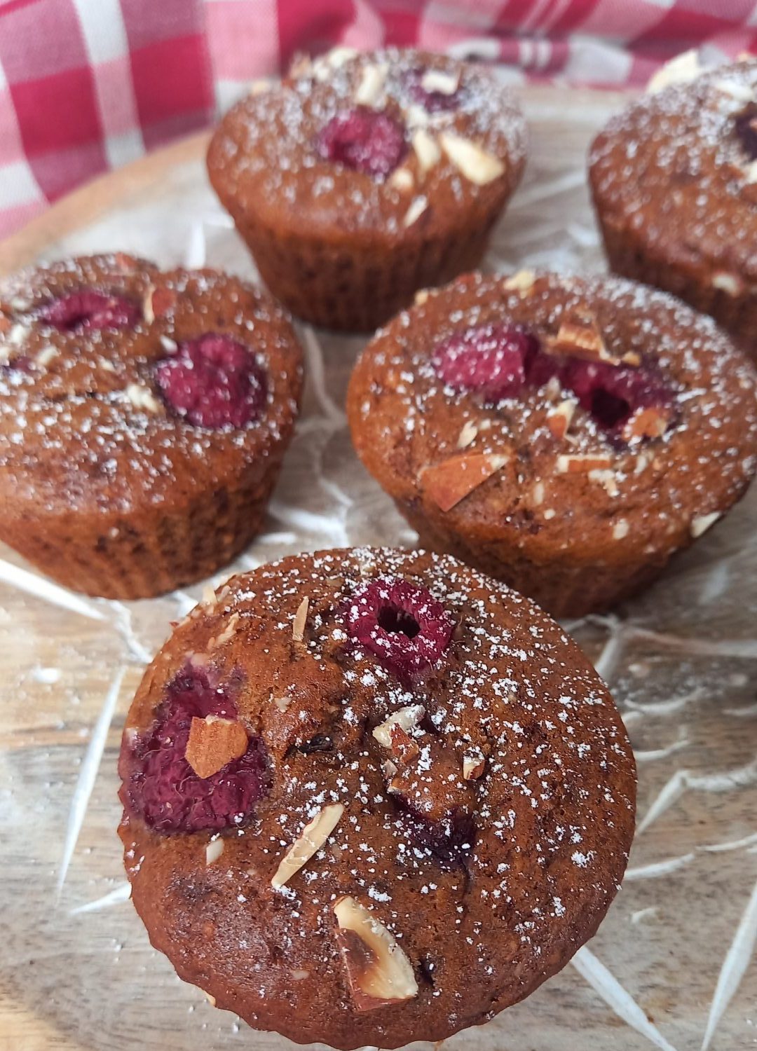 Recette Muffins crunchy framboise amande végane