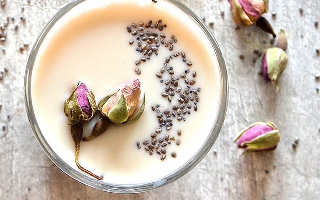 Boisson végétale à la rose