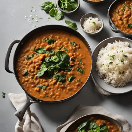 Dahl de lentilles corail végétal