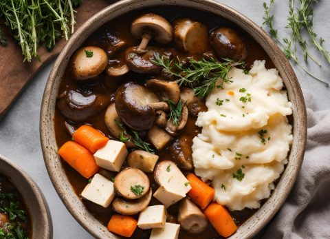 Recette Mijoté de champignons et tofu vegan