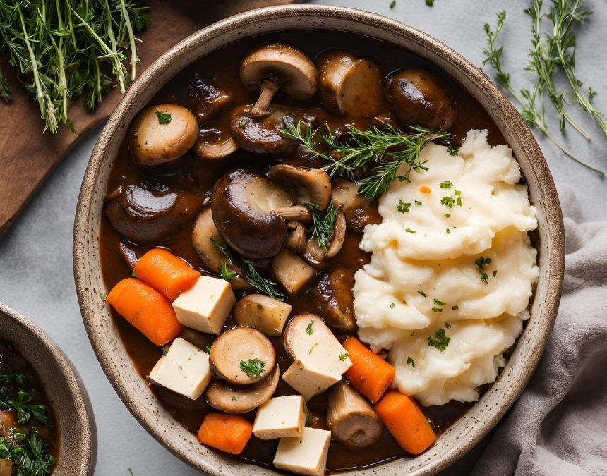 Mijoté de champignons et tofu vegan