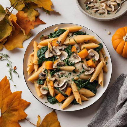 Penne et légumes d’automne vegan 