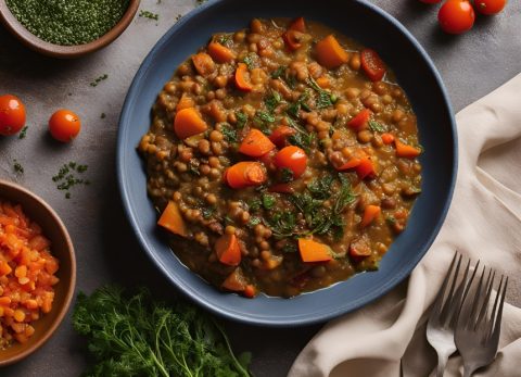 Recette Ragoût de lentilles à la moutarde vegan