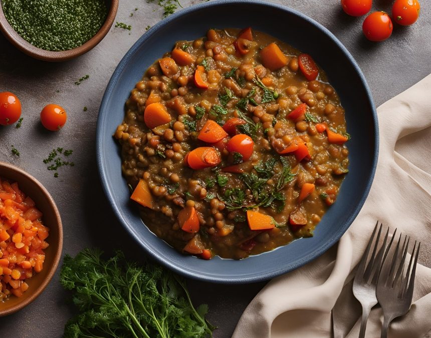 Ragoût de lentilles à la moutarde vegan