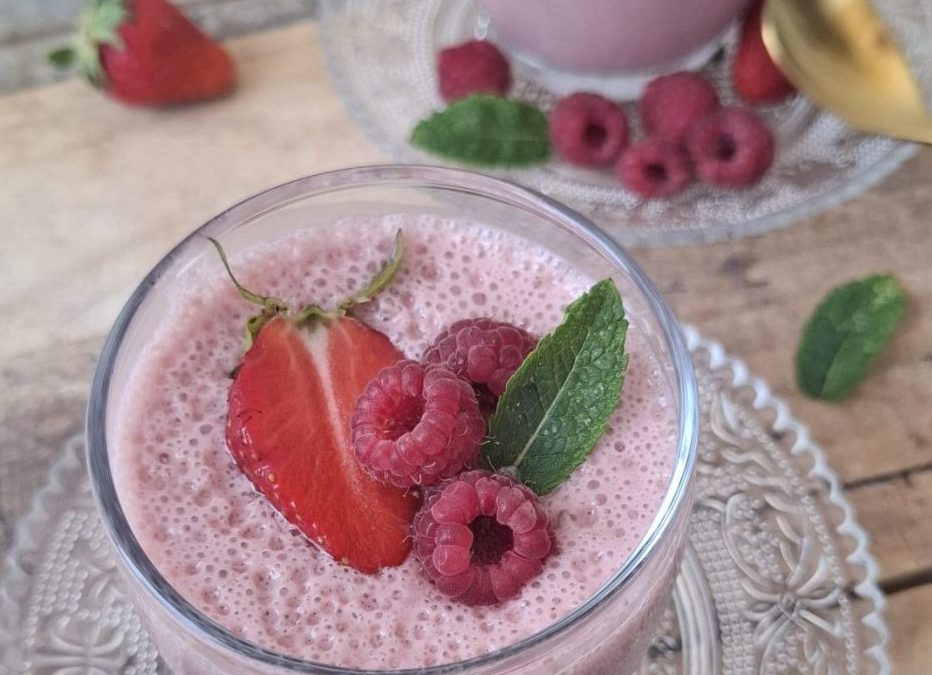Petites crèmes à la fraise végétales